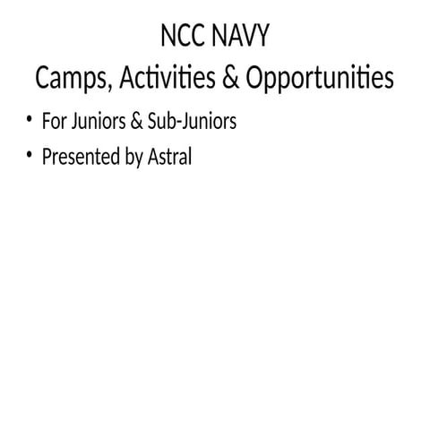 GCEK NAVAL NCC showcasing achievements and how to join | PPTX