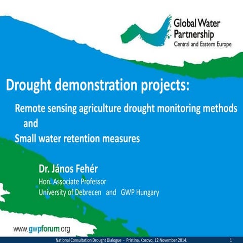 Remote sensing agriculture drought monitoring methods and Small water rentent...