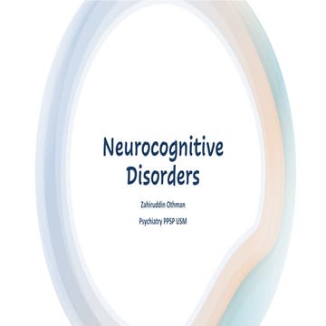 Neurocognitive Disorders [2020]