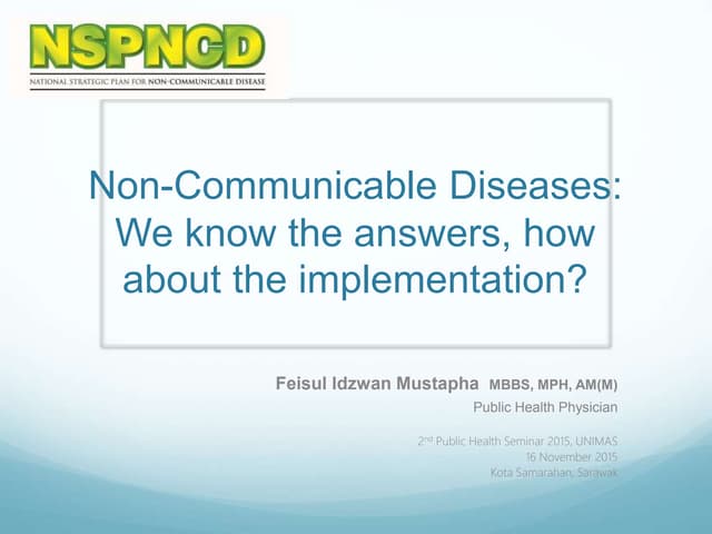 Overview of Non-Communicable Diseases Policies in Malaysia | PPTX