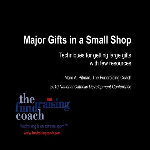 NCDC - Major Gifts in a Small Shop