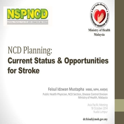 NCD Planning: Current Stats and Opportunities for Stroke