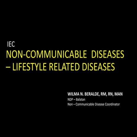 Non-Communicable Diseases and Lifestyle-Related Diseases