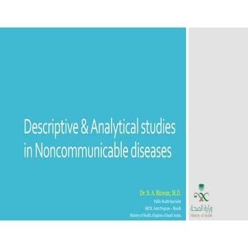 Noncommunicable diseases - descriptive & analytical studies