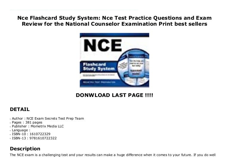 Nce Flashcard Study System Nce Test Practice Questions and Exam Revi…