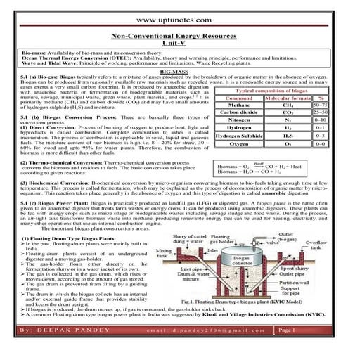 Non conventional energy resources