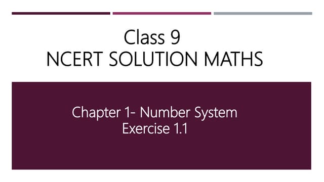 Ncert Class9 Exercise1 1 Q1 Ppt Ncert Class9 Exercise1 1 Q1 Ppt