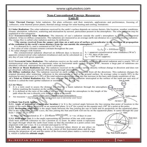 Non conventional energy resources