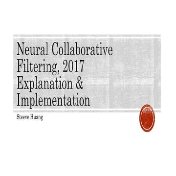 Neural Collaborative Filtering Explanation & Implementation