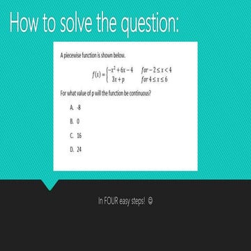 Piecewise function continuity
