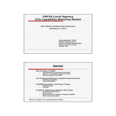 URISA GIS Capability Maturity Model