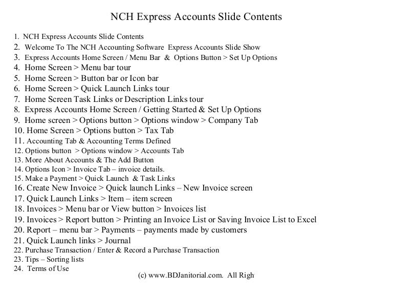 nch express accounts free
