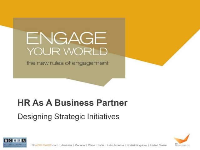 Nchra   hr as a strategic partner designing strategic initiatives