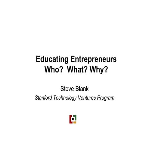 Educating Entrepreneurs
