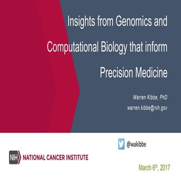 Genomics and Computation in Precision Medicine March 2017 | PPT