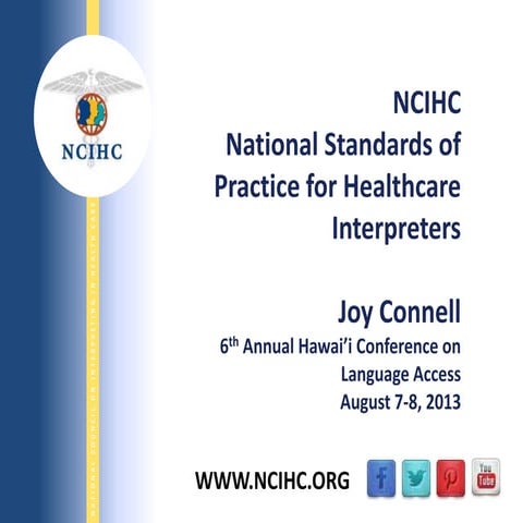 NCIHC National Standards of Practice for Healthcare Interpreters