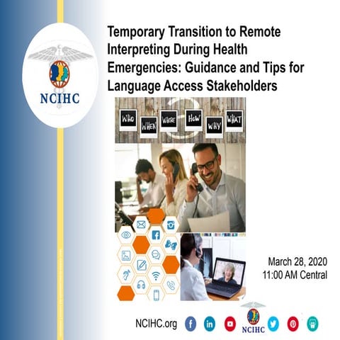 Temporary Transition to Remote Interpreting During Health Emergencies: Guidan...