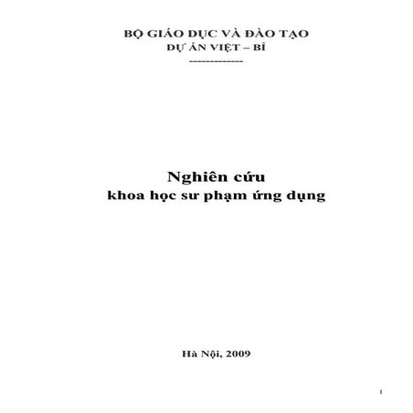 Phương pháp nghiên cứu khoa học sư phạm ứng dụng trong giáo dục