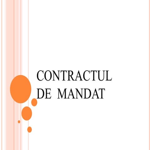 Contractul de mandat