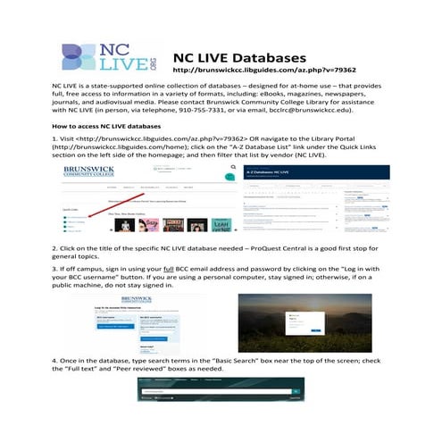 NC LIVE Handout | PDF