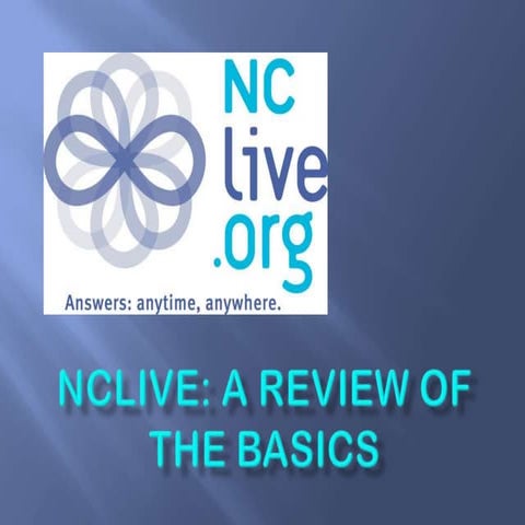 NCLive presentation for staff