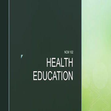 HEALTH EDUCATION HEALTH EDUCATION HEALTH