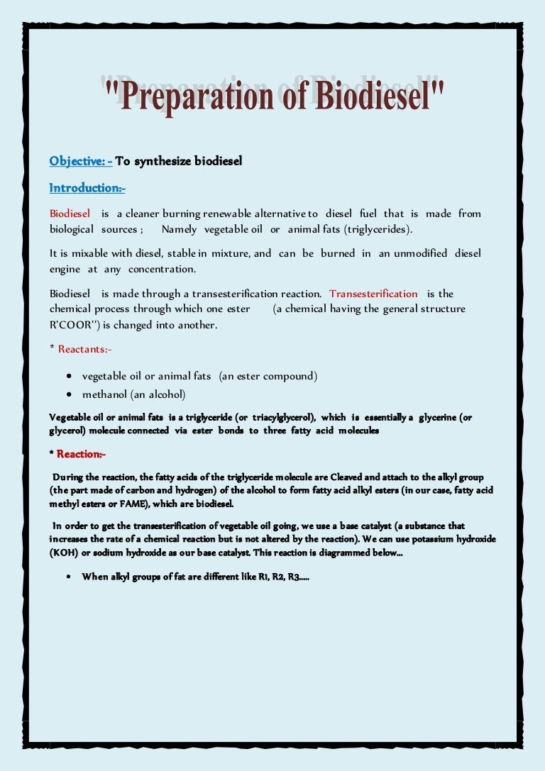 Biodiesel production picture