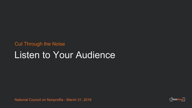 Cut Through the Noise: Listen to Yo...