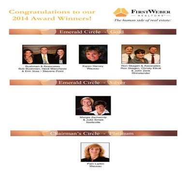 North Central and Northwoods WI First Weber award winning agents