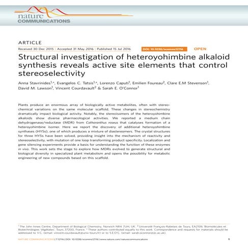 Structural Elucidation and stereochemistry of Reserpine.pptx
