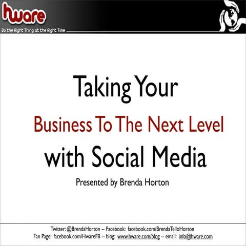 Taking Your Business To The Next Level with Social Media