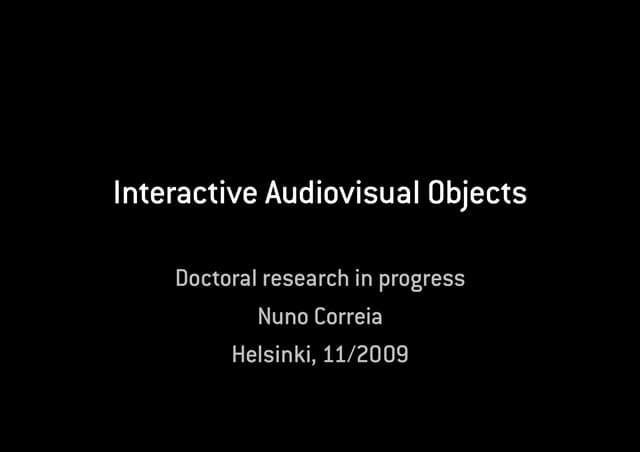NCorreia, Research Progress, 2009-11