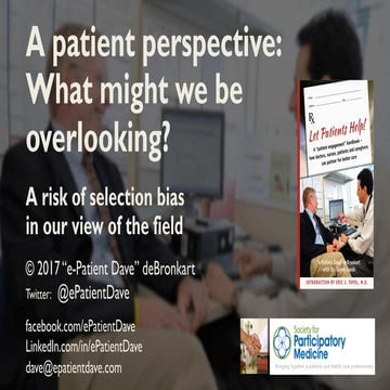 National Cancer Patient Forum: "What might we be overlooking?" (A patient's p...