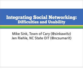 Integrating Social Media - notes ve...
