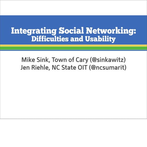Integrating Social Media - notes version