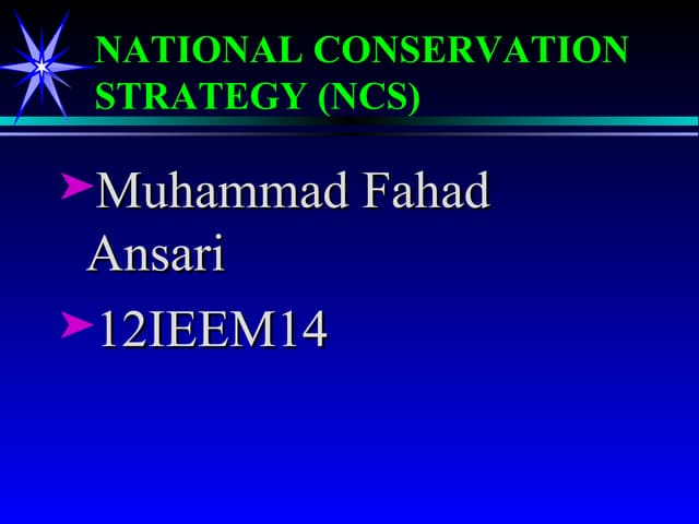 Ncs by Muhammad Fahad Ansari 12IEEM14