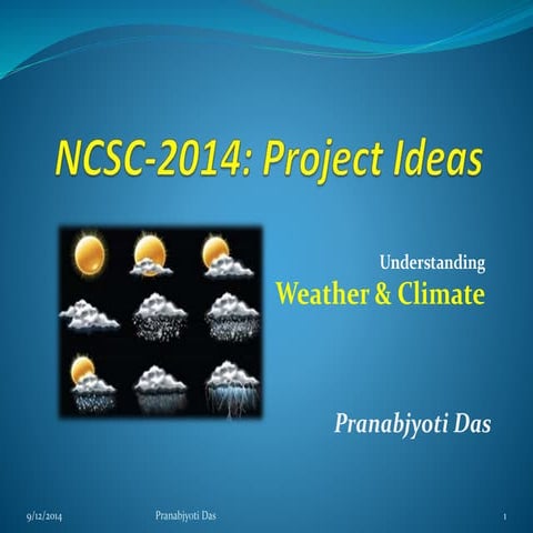 Project Ideas for School students on Weather & Climate