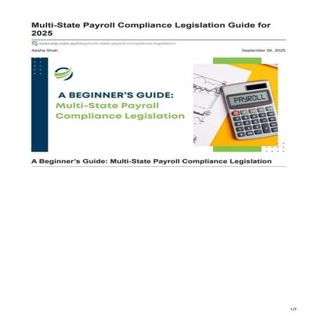 2025 Multi-State Payroll Compliance Guide | PDF