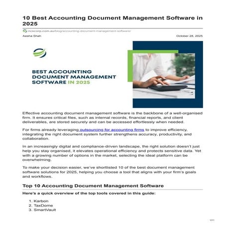 Top 10 Accounting Document Management Tools 2025