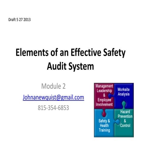 Elements of an Effective Safety Audit