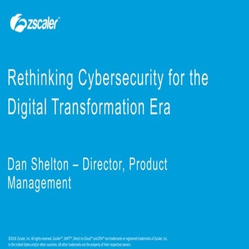 Rethinking Cybersecurity for the Digital Transformation Era