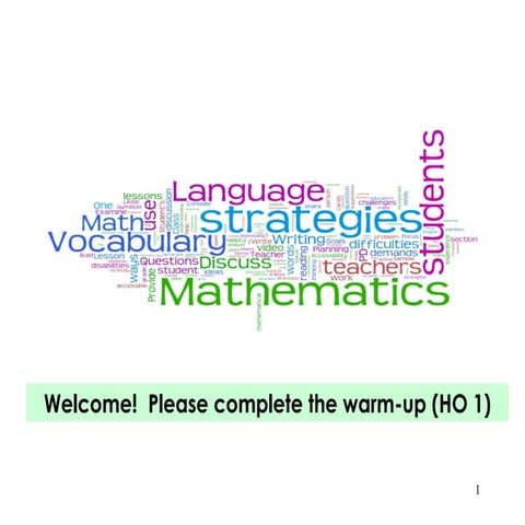 Language in the Math Classroom