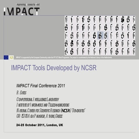 IMPACT Final Conference - NCSR - Wordspotting