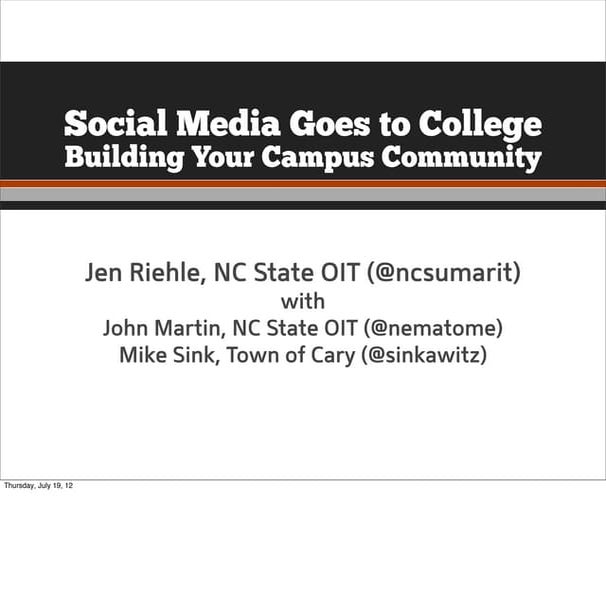 Social Media Goes to College