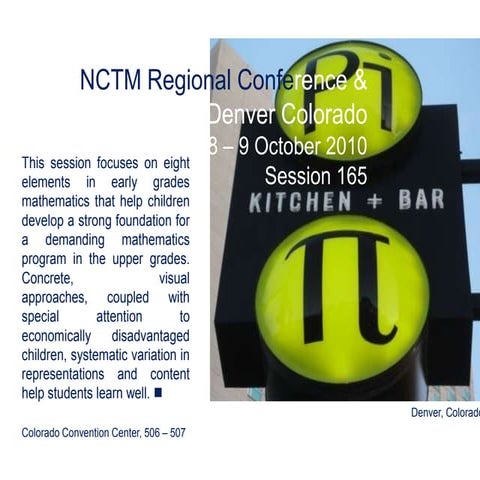 NCTM 2010 Regional Conferences & Expositions Denver 2