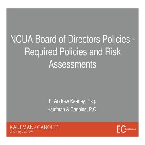 NCUA Board of Directors Policies | PDF