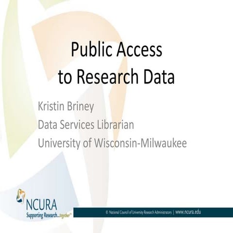 NCURA Webinar on Open Data