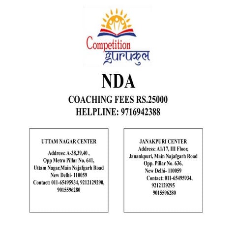 BEST NDA COACHING INSTITUTE/CENTER IN DELHI