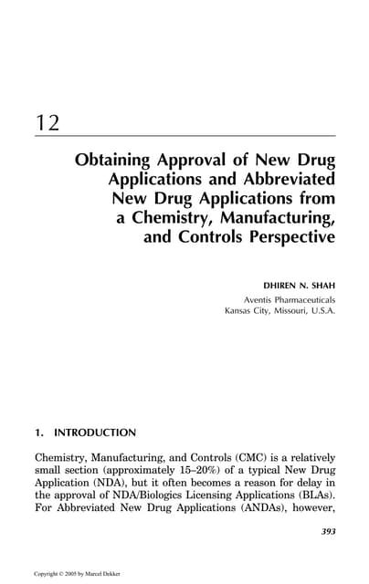 NDA & ANDA approval 