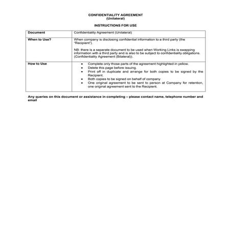 Non-disclosure Agreement